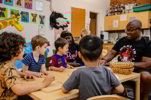 PreK students having fun with Jameel (1)